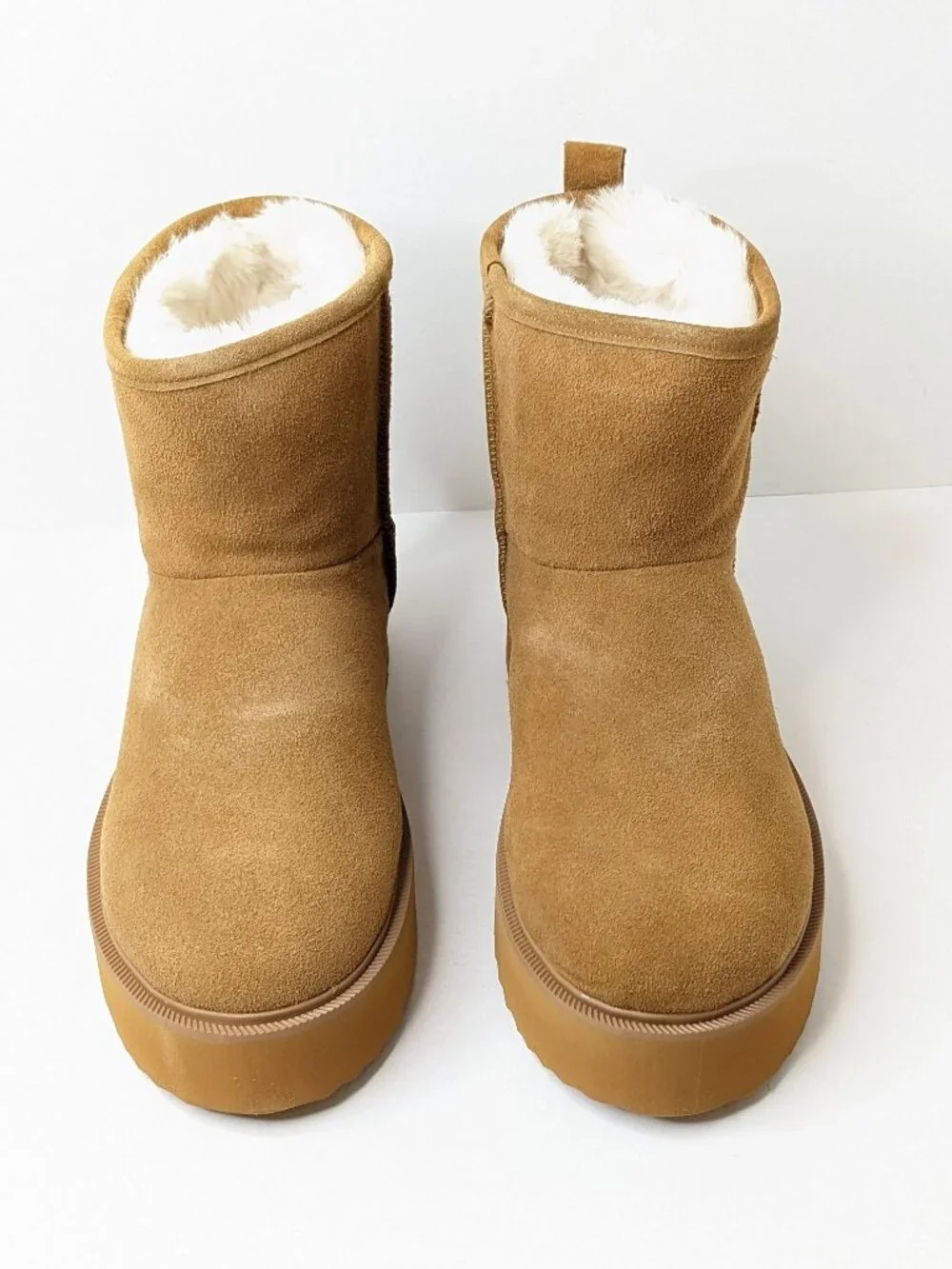 BCTEX Platform Winter Ankle Boots Chestnut Brown Women's 8